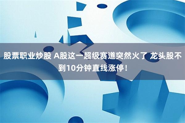 股票职业炒股 A股这一超级赛道突然火了 龙头股不到10分钟直线涨停！